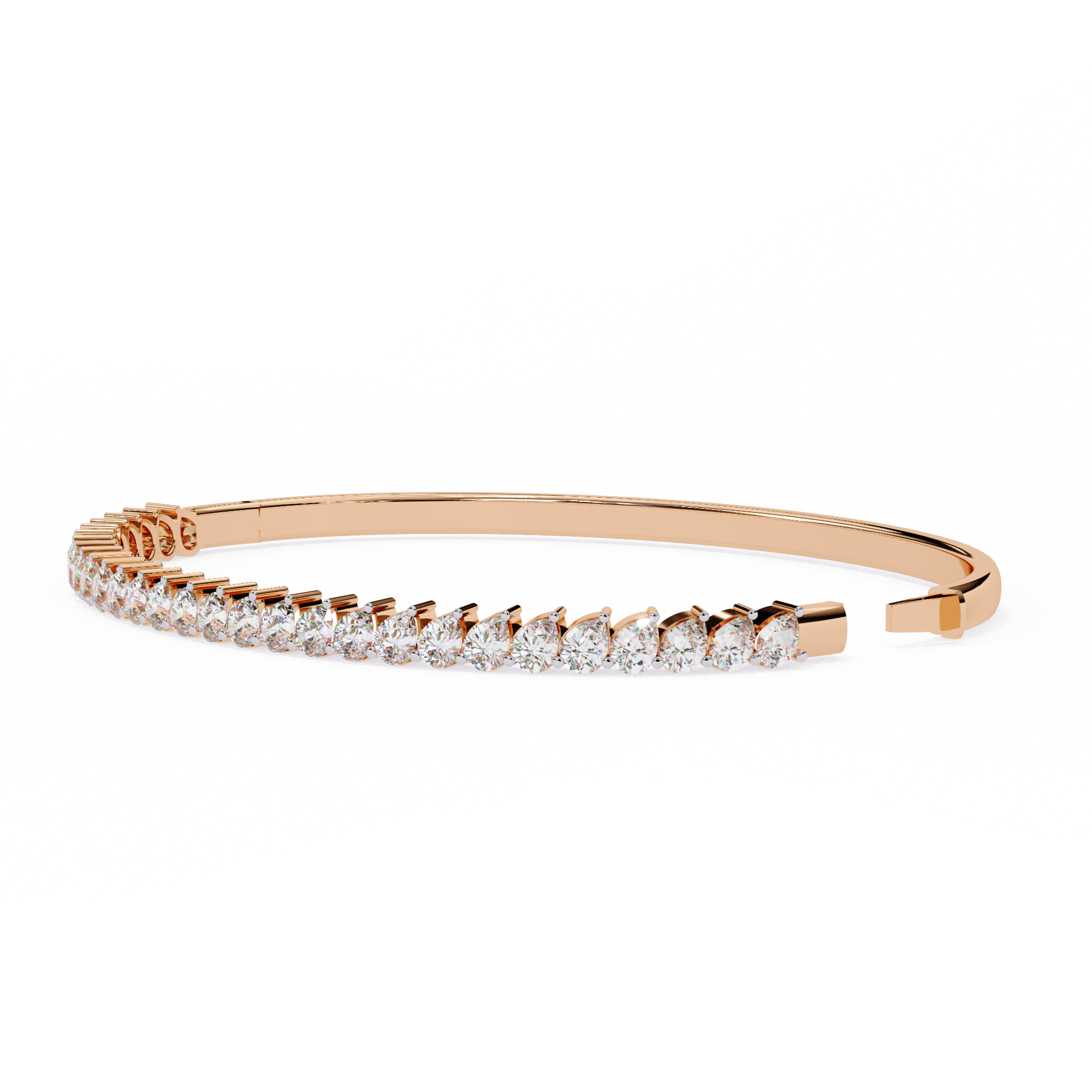 Solitairekart 4.06ct Pear Cut Natural Diamond Bracelet-HI Color. VS-SI Clarity